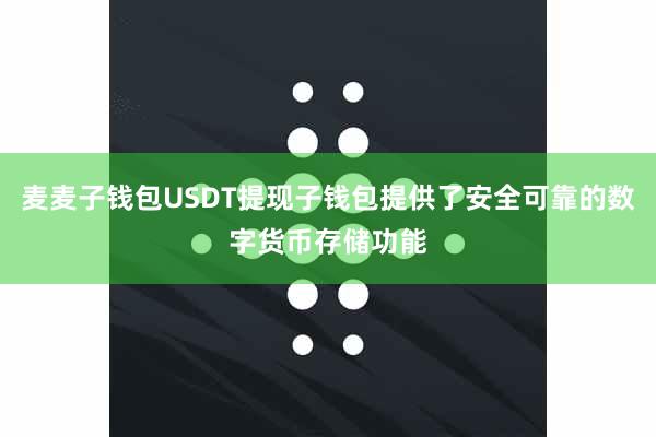 麦麦子钱包USDT提现子钱包提供了安全可靠的数字货币存储功能